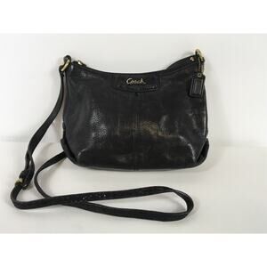 Coach Ashley Women’s Black Pebbled Leather Snake Embossed Medium Crossbody